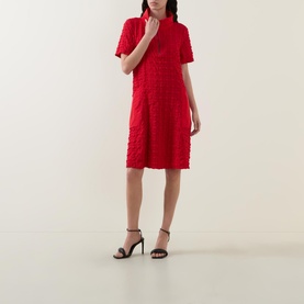 Textured Zip-Neck Dress