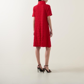 Textured Zip-Neck Dress