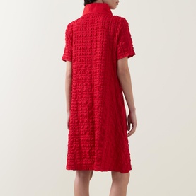Textured Zip-Neck Dress
