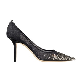Love 85 Crystal Embellished Mesh Pumps