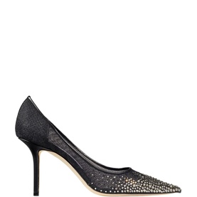 Love 85 Crystal Embellished Mesh Pumps