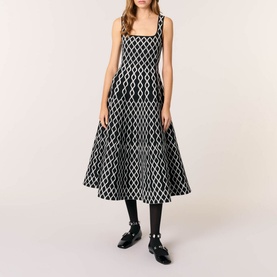 Jacquard Knit Printed Dress