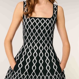 Jacquard Knit Printed Dress