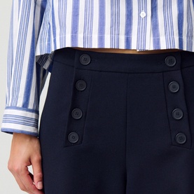 High-Rise Pleated Wide Leg Trousers