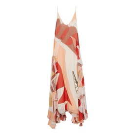 Sasha Printed Ruffle-Trim Dress