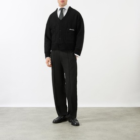 Mid-Rise Pleated Straight Leg Trousers