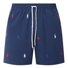 Traveller Polo Player Logo Drawstring Shorts