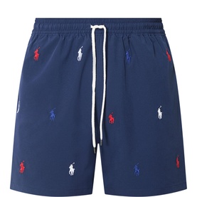 Traveller Polo Player Logo Drawstring Shorts