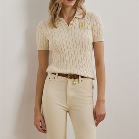 Natrissa Cable Knit Polo Shirt