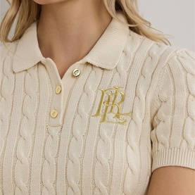 Natrissa Cable Knit Polo Shirt