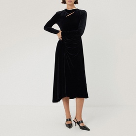 Ruched Velvet Dress