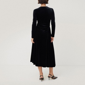 Ruched Velvet Dress