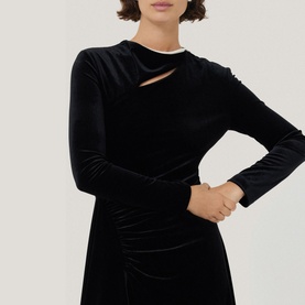Ruched Velvet Dress