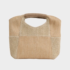 Rosalie Raffia Patchwork Clutch Bag