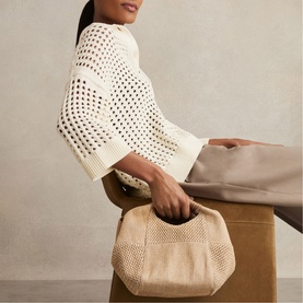 Rosalie Raffia Patchwork Clutch Bag