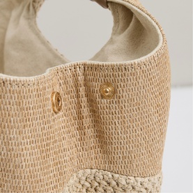 Rosalie Raffia Patchwork Clutch Bag