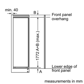 Series 4 Built In 177.5x56cm Flat Hinge Fridge
