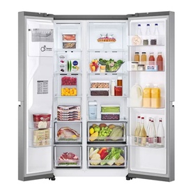 NatureFRESH&trade; 635L American Style Fridge Freezer Shiny Steel