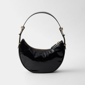 Arqu&eacute; Naplak Patent Leather Shoulder Bag