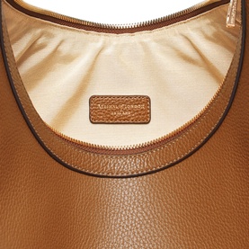 Slouchy Crescent Pebbled Leather Shoulder Bag