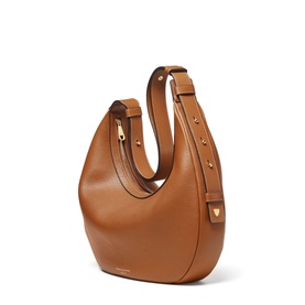Slouchy Crescent Pebbled Leather Shoulder Bag
