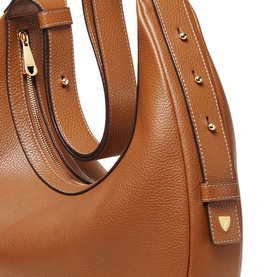 Slouchy Crescent Pebbled Leather Shoulder Bag