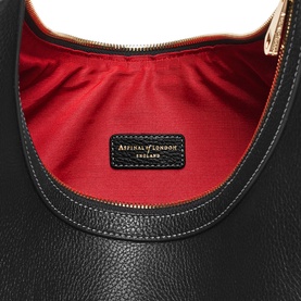 Slouchy Crescent Pebbled Leather Shoulder Bag