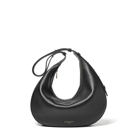Slouchy Crescent Pebbled Leather Shoulder Bag