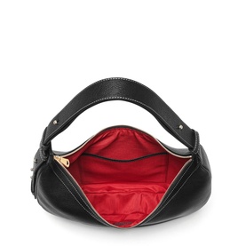 Slouchy Crescent Pebbled Leather Shoulder Bag