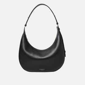 Slouchy Crescent Pebbled Leather Shoulder Bag