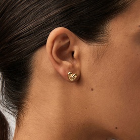 Puffy Heart 18kt Gold Vermeil Earrings
