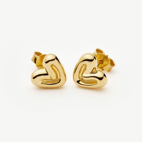 Puffy Heart 18kt Gold Vermeil Earrings