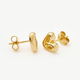 Puffy Heart 18kt Gold Vermeil Earrings