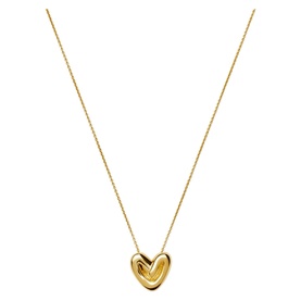 Puffy Heart 18k Gold Plated Necklace