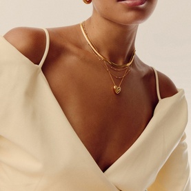 Puffy Heart 18k Gold Plated Necklace