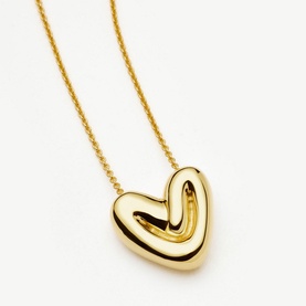 Puffy Heart 18k Gold Plated Necklace