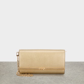 Mona Metallic Leather Clutch