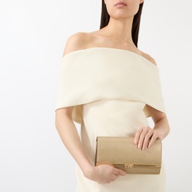 Mona Metallic Leather Clutch