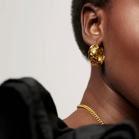 Lucy Williams Chunky Waffle Hoop Earrings