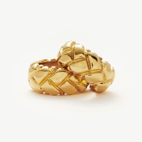 Lucy Williams Chunky Waffle Hoop Earrings