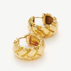 Lucy Williams Chunky Waffle Hoop Earrings