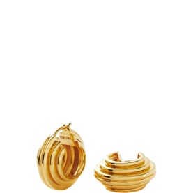 Lucy Williams Medium Chunky Ridge Hoop Earrings