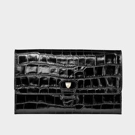 Classic Croc-Embossed Leather Travel Wallet