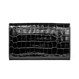 Classic Croc-Embossed Leather Travel Wallet