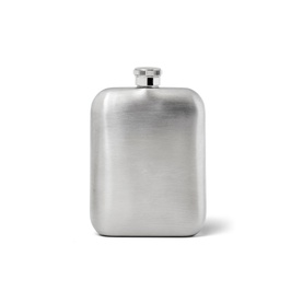 Hip Flask & Pebbled Leather Pouch 5oz