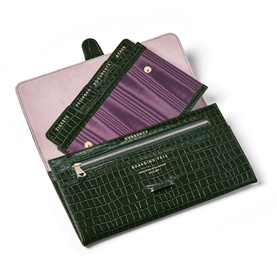 Classic Croc-Embossed Leather Travel Wallet