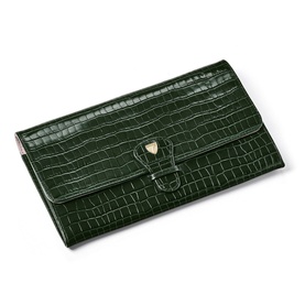 Classic Croc-Embossed Leather Travel Wallet
