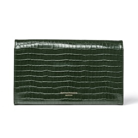 Classic Croc-Embossed Leather Travel Wallet