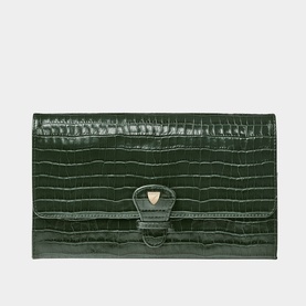 Classic Croc-Embossed Leather Travel Wallet