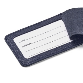 Pebbled Leather Luggage Tag